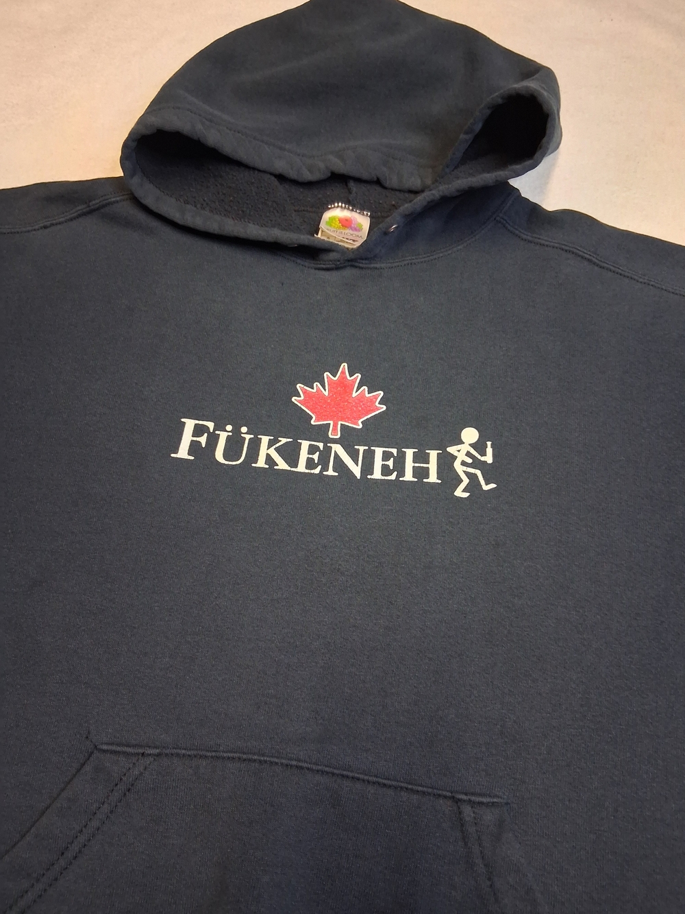 Canadian Fükeneh Black Hooded Sweatshirt with Maple Leaf Logo - Picture 5 of 7